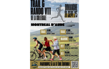 TRAIL, VTT, MARCHE DE LA COLLEGIALE à Montréal d'Aude
